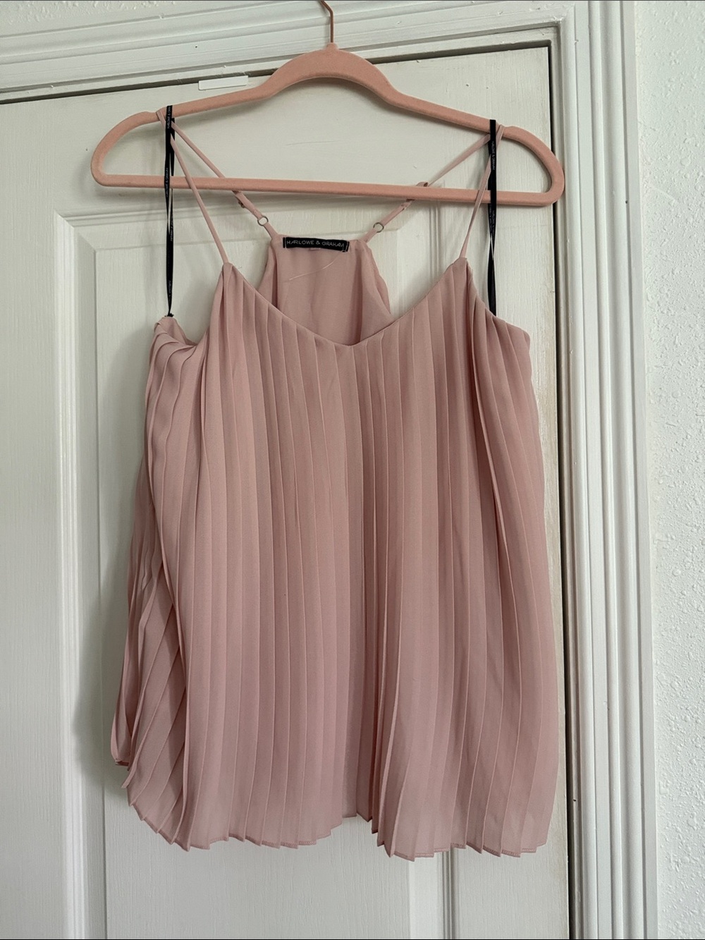 Harlowe & Graham Dusty Rose Pleated Cami Top